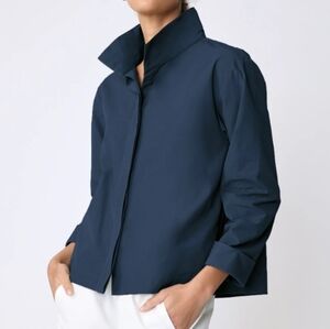 Kal Rieman Shacket Peggy Navy Small Coastal Travel Career Capsule Wardrobe